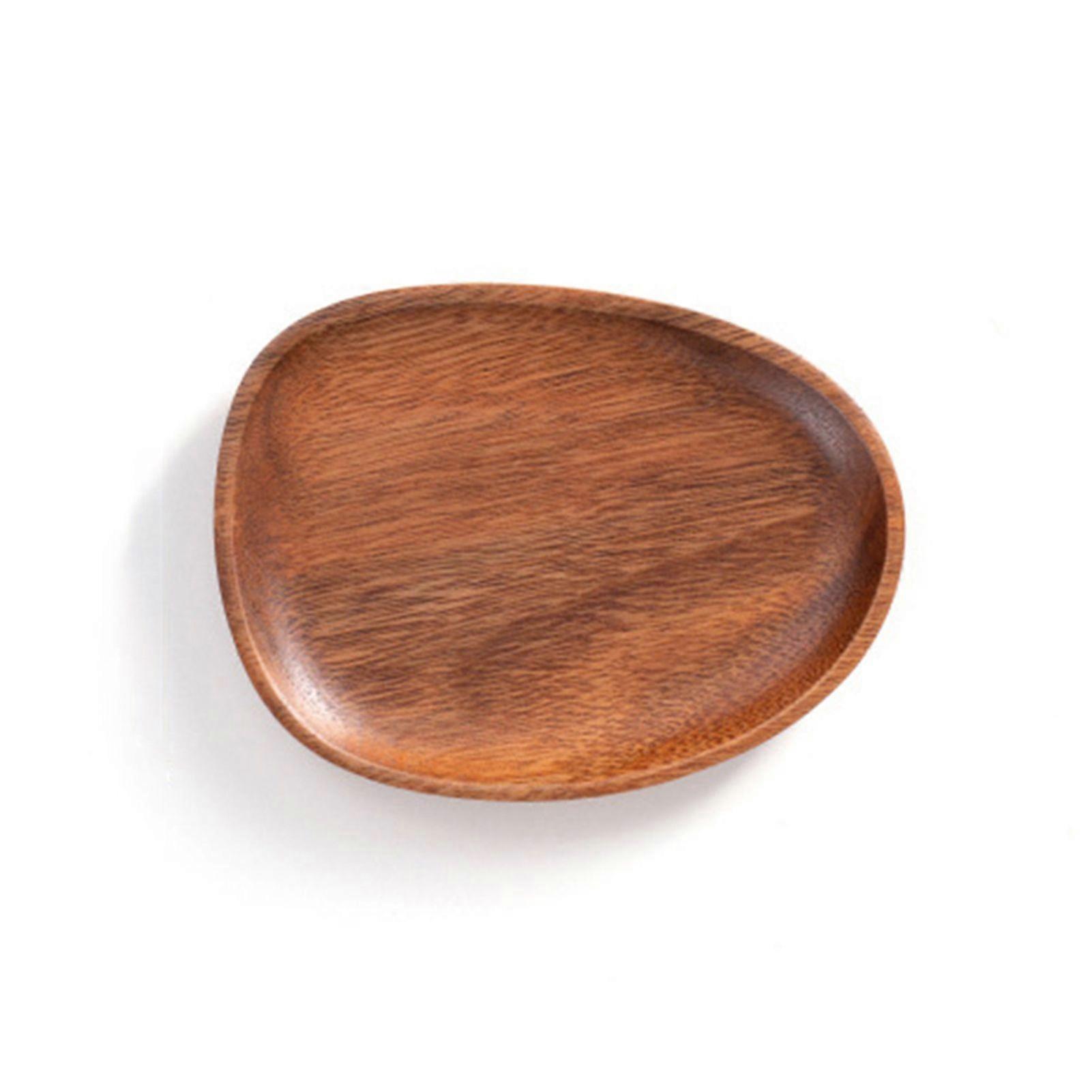 Wooden Fruit Plate, Smooth Surface Tray, Easy to Clean Decorative Snack Serving Tray for Home Kitchen Party Outdoor Use Jikaixiang