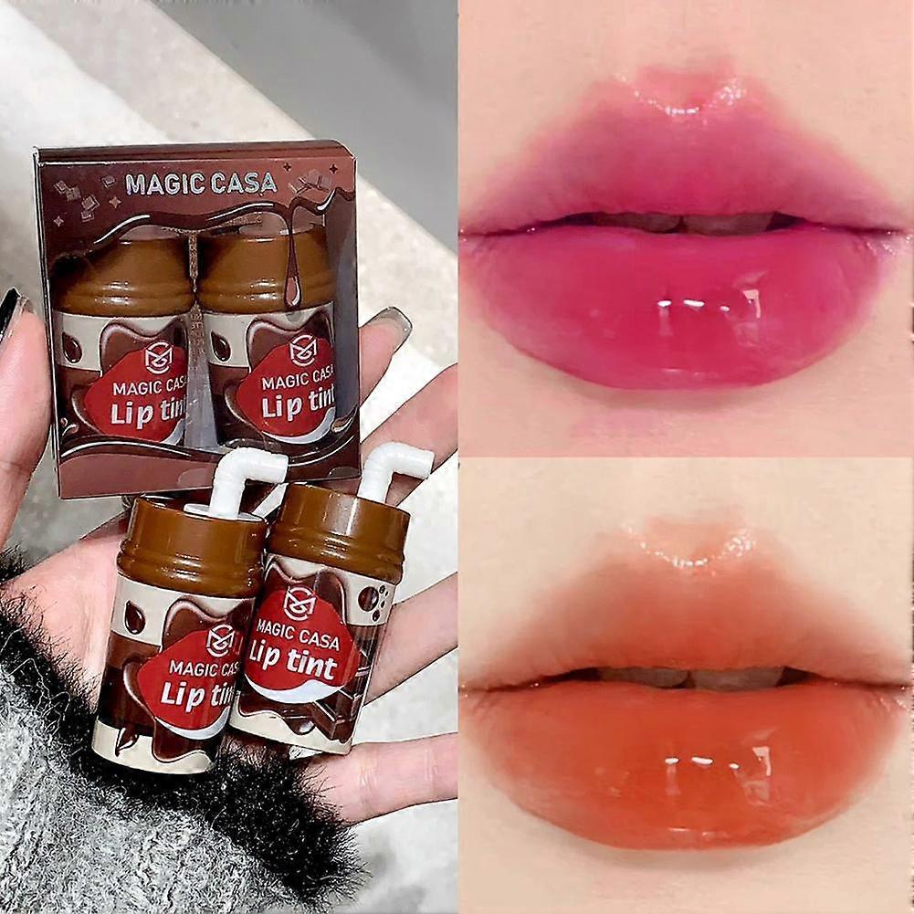 Lot de 2 rouges à lèvres mats en trois teintes, formule longue tenue non collante pour un maquillage naturel des lèvres