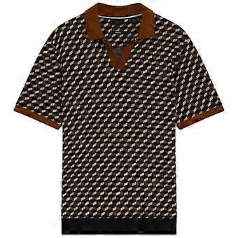 Ted Baker Herren Polohemd mit geometrischem Jacquardmuster und Kragen