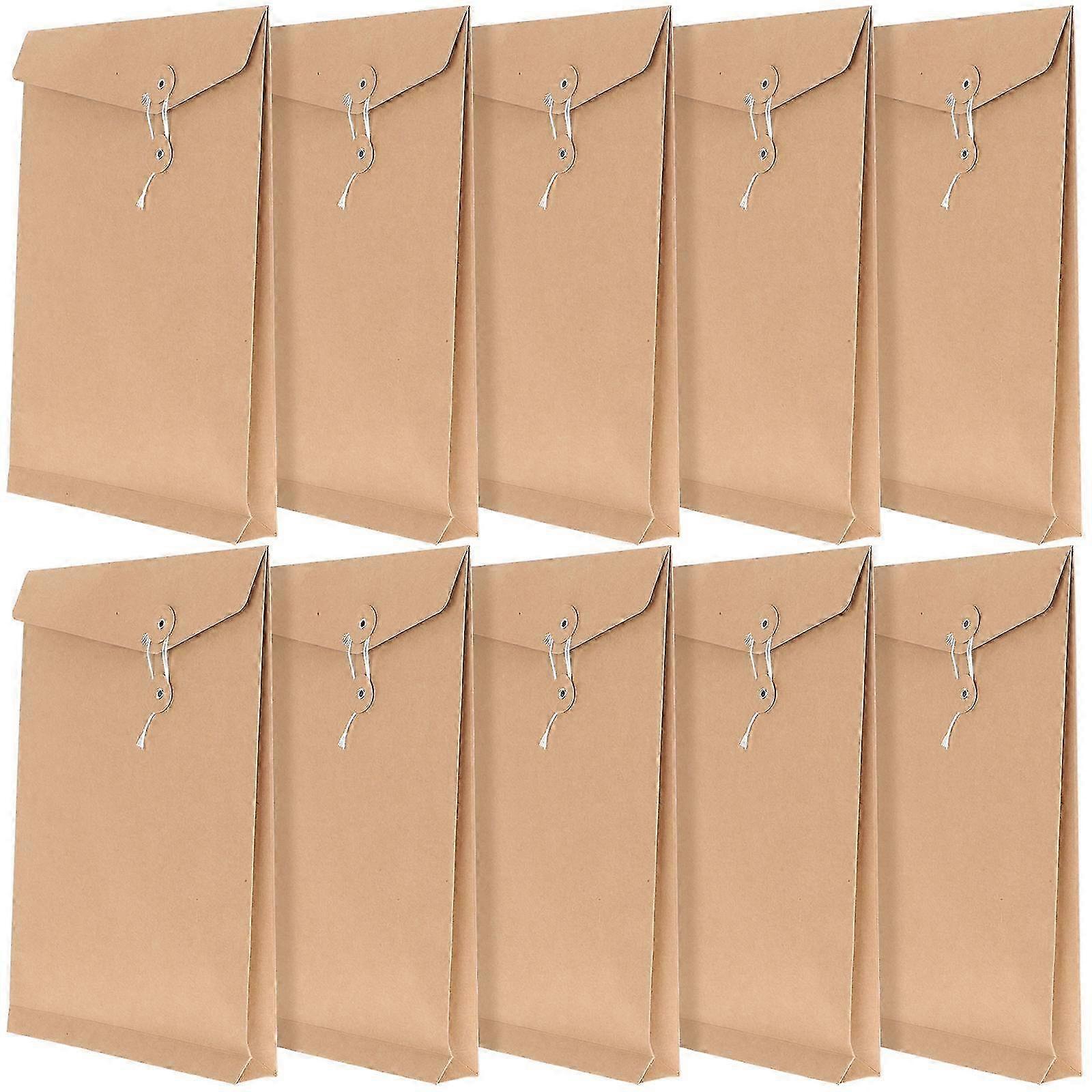 40 pcs Kraft Paper Envelope String Tie Closure Envelope Document File Organizer