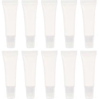 10Pcs Portable Lip Gloss Lip Balm Squeeze Tubes, 10Ml Empty Glazes Container, Plastic Travel Use Refillable Packing Tubes for Girls (0.3 Oz)