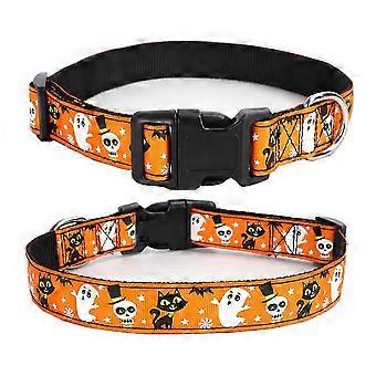 Collare per cani di Halloween regolabile in nylon di alta qualità, design alla moda per animali di piccola e grande taglia, accessori coordinati, vestibilità comoda.
