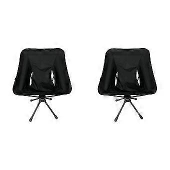 2X Swivel Chair Camping Portable Folding Chair 360 Rotating with Carry Bag for Outdoor Camp Travel Beach Picnic Fishing