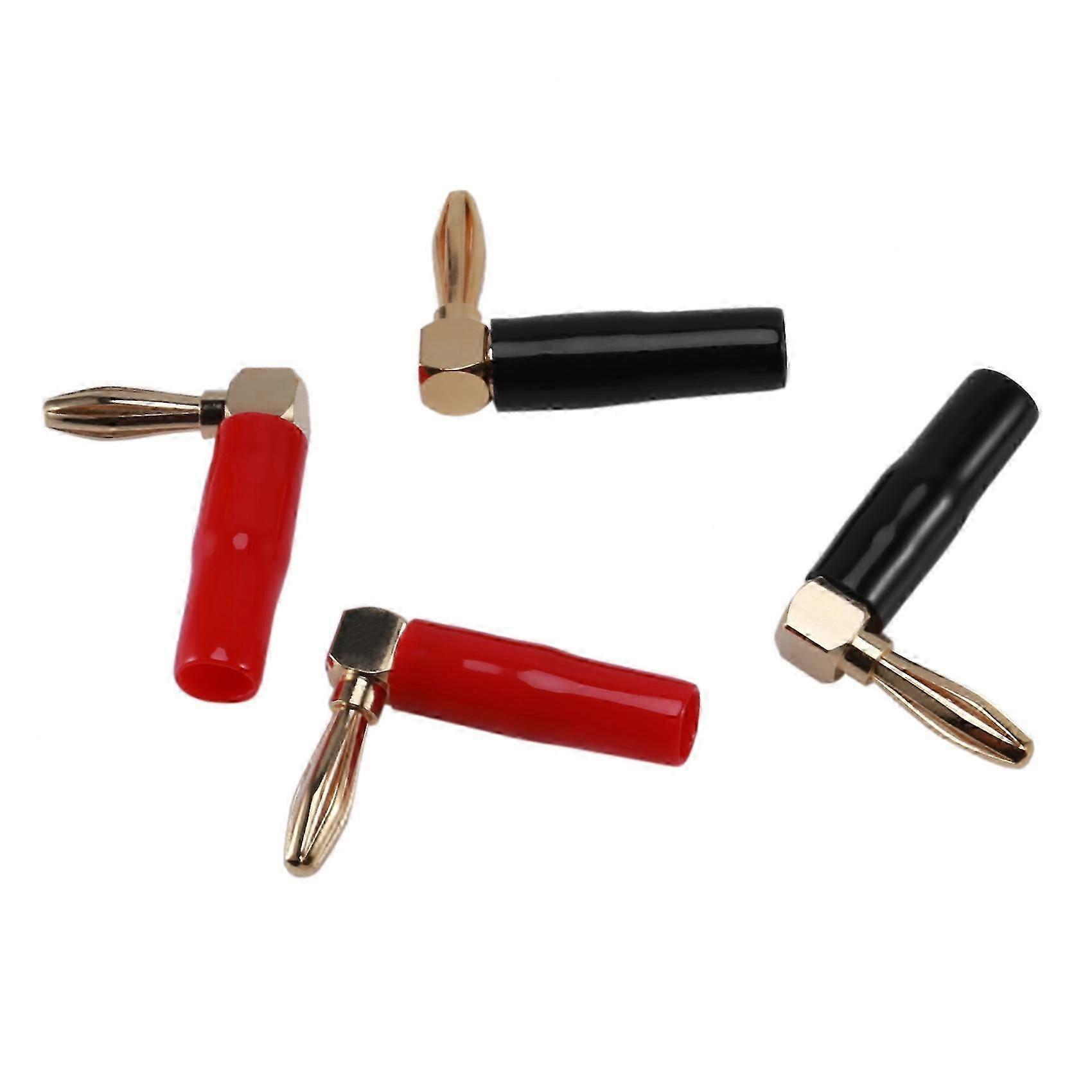 Right angle banana plug for speaker cable - 4 pack copper connector