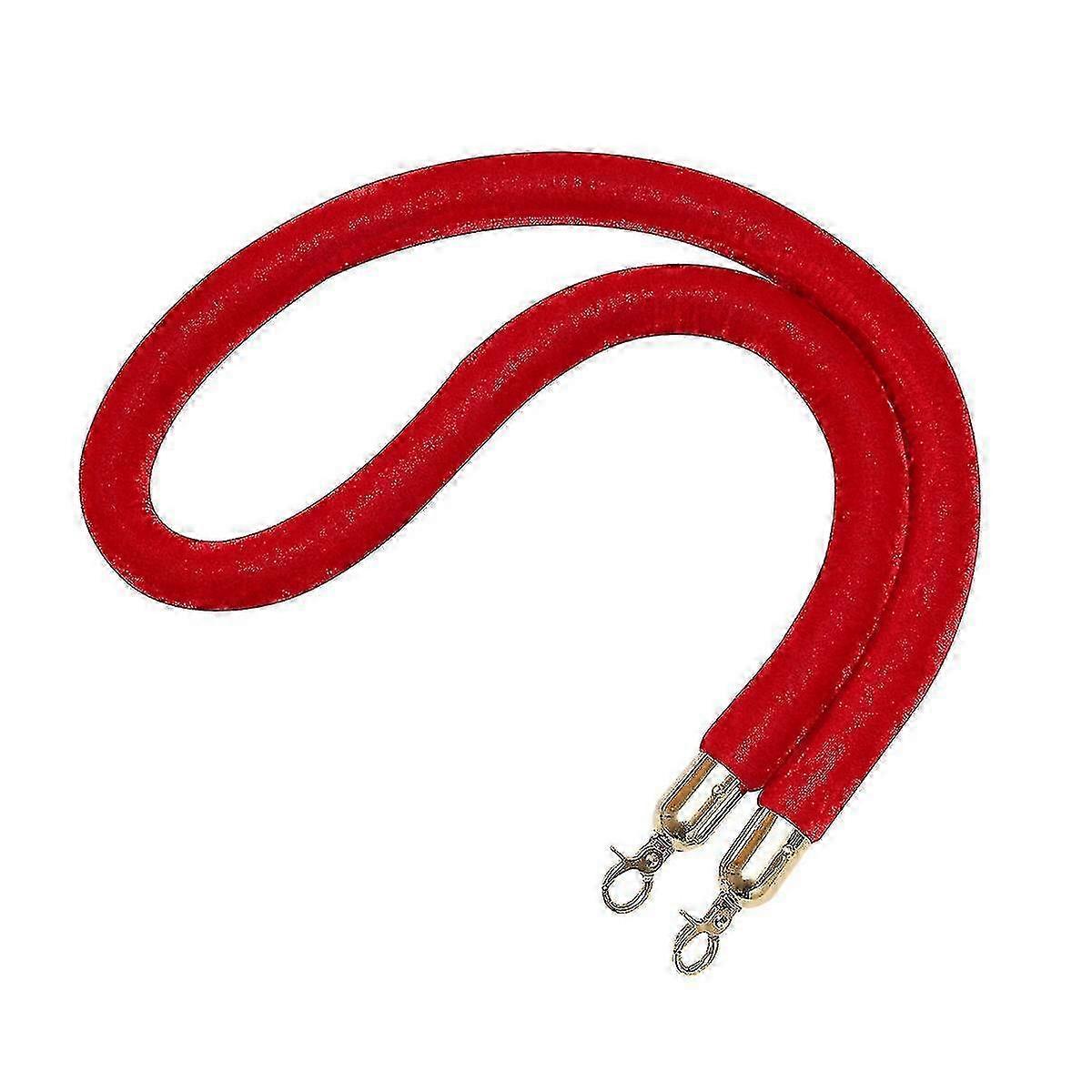 1.5m Red Barrier Rope with Hooks for Crowd Control & Queue Management