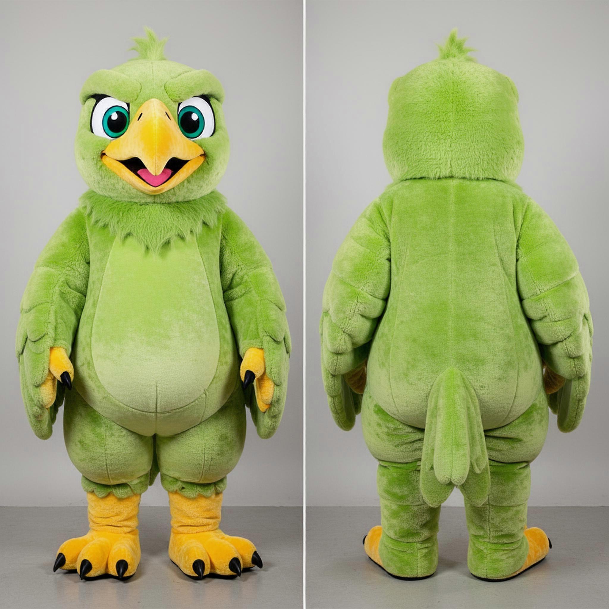 MASTICOT Lime Green Broad Winged Haasts Eagle Mascot