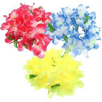 Hawaiian Leis Loop Floral Garland for Pet Use 3Pcs Assorted Colors
