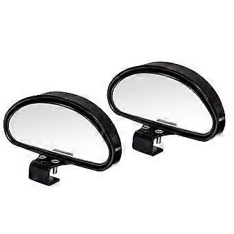 2pcs Blind Spot Mirrors Adjustable Car Auxiliary Universal Wide Angle Mirror For Universal Cars Black