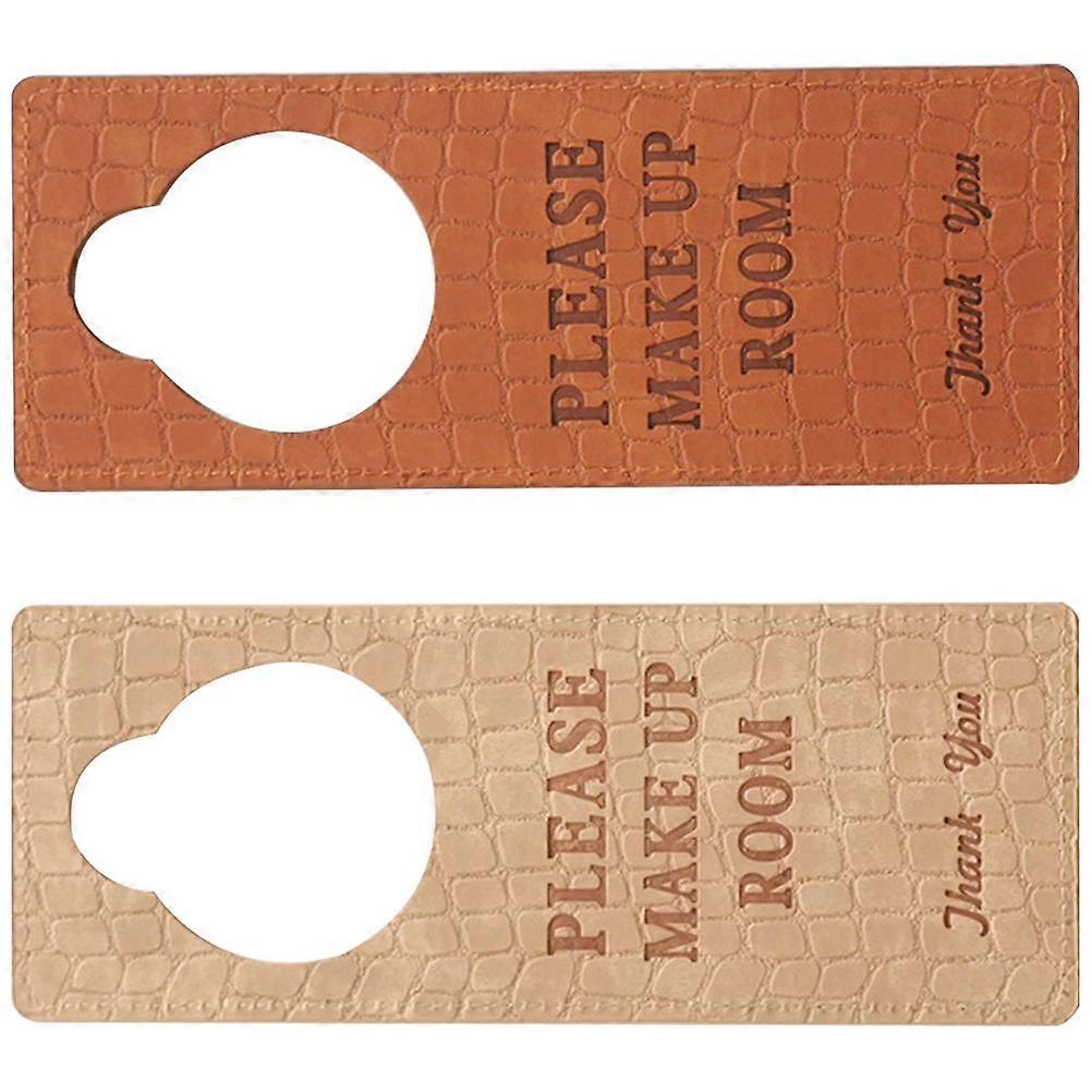 Door Hanger Sign Do Not Disturb Function with 2Pcs Assorted Color PU Material