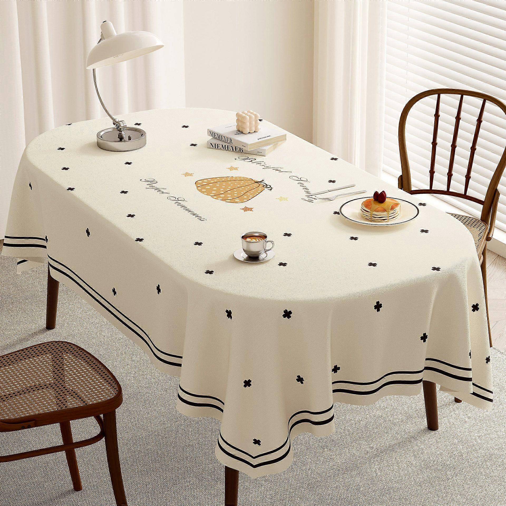 pc rectangular tablecloth 140x180cm elegant tablecloth rectangular tablecloth kitchen dining table living room bedroom decoration, Pumpkin