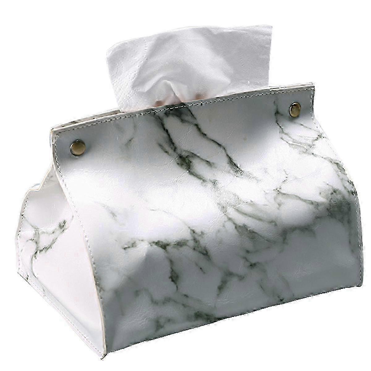 PVC Leather Marble Tissue Storage Box