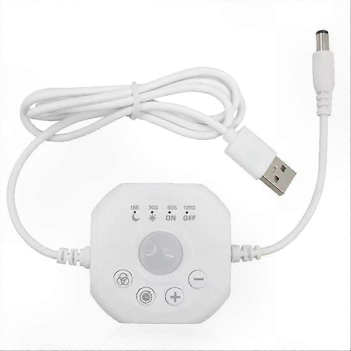 PIR Motion Sensor Light Switch compatible with LED Strip, DC5-24V Dimmer with Timer Control, Monochrome USB Automatic Controller