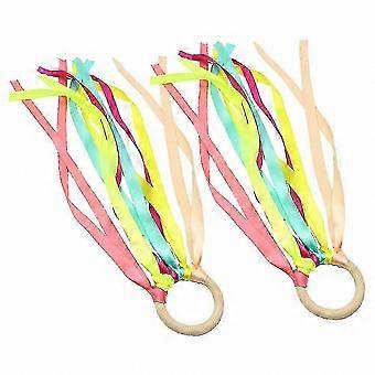 Dance Silk Ribbon Streamers 2 Pack, Suitable for Wedding Performance Art