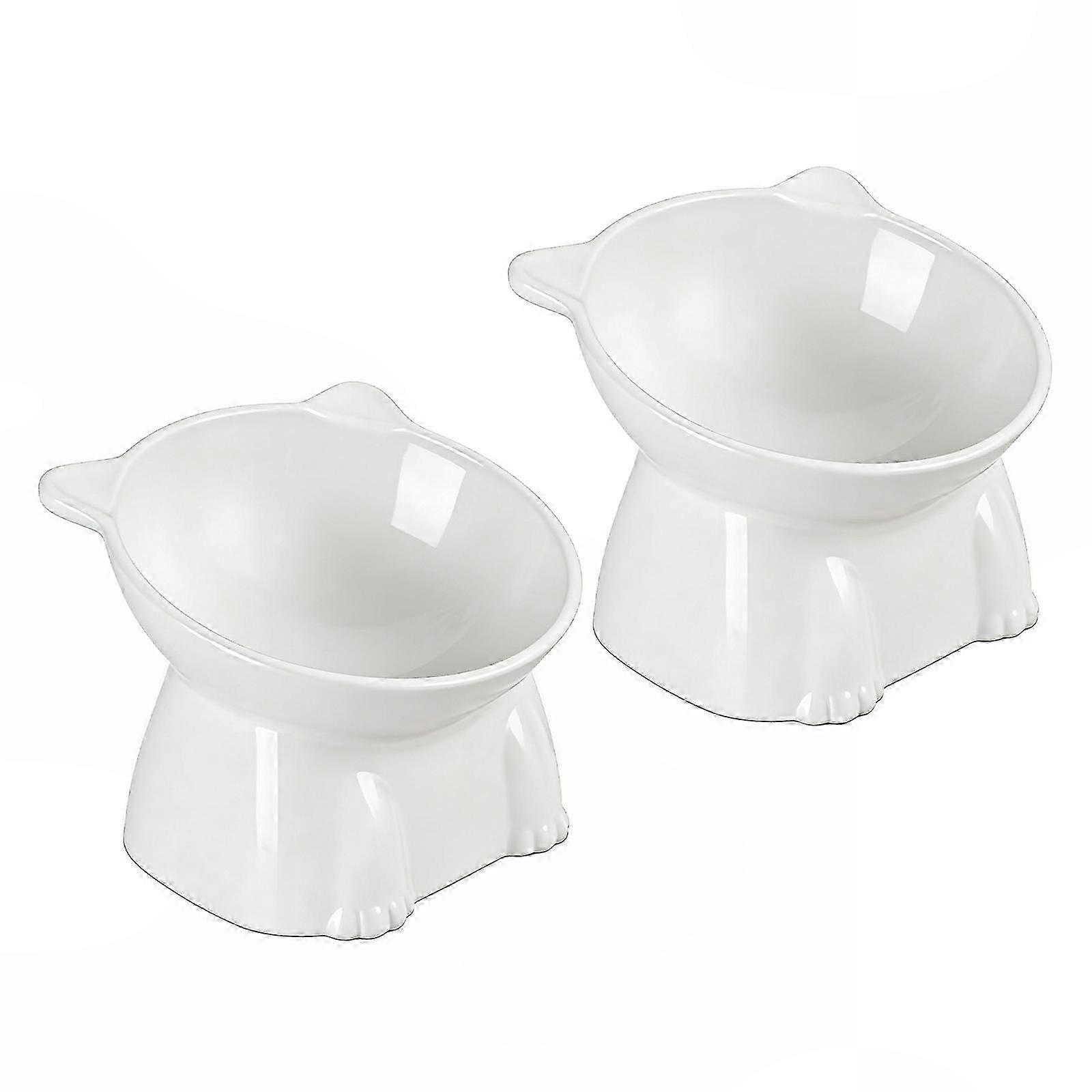 Ergonomic Elevated Plastic Dog & Cat Feeding Station