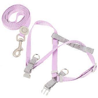 Adjustable Dog Harness and Leash Set Pink Dog Leash and Harness 1Set for Puppy