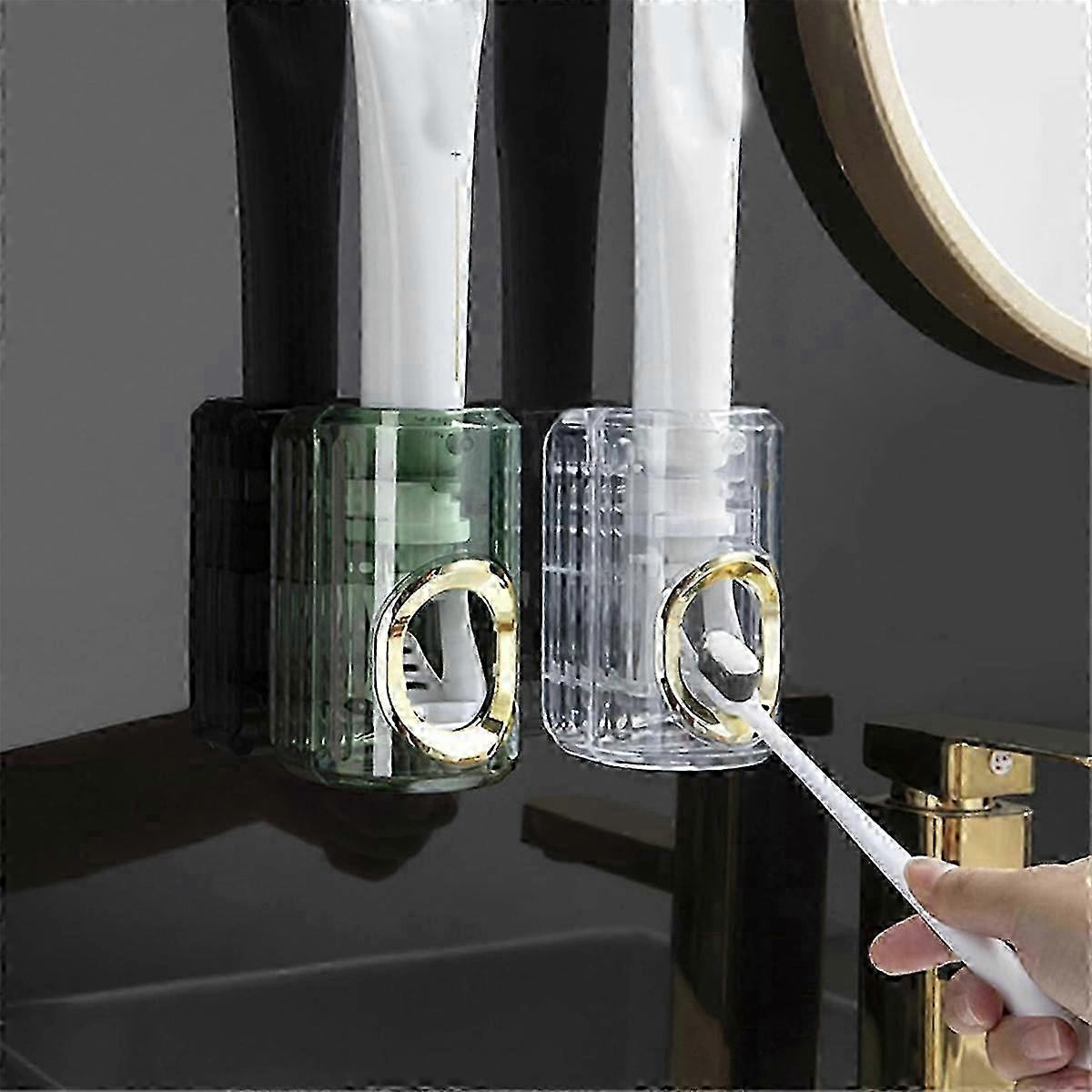 Light Luxury Toothpaste Squeezer, Accurate Automatic Toothpaste Squeezing Tool, Wall-Mounted Toothbrush Holder