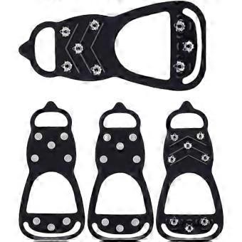 2 Pairs Ice Cleats for Shoes Boots – Universal 8 Steel Studs Anti-Slip Microspikes, Snow Ice Grippers (Shoe Spikes for Snow and Ice) for Winter Hikin