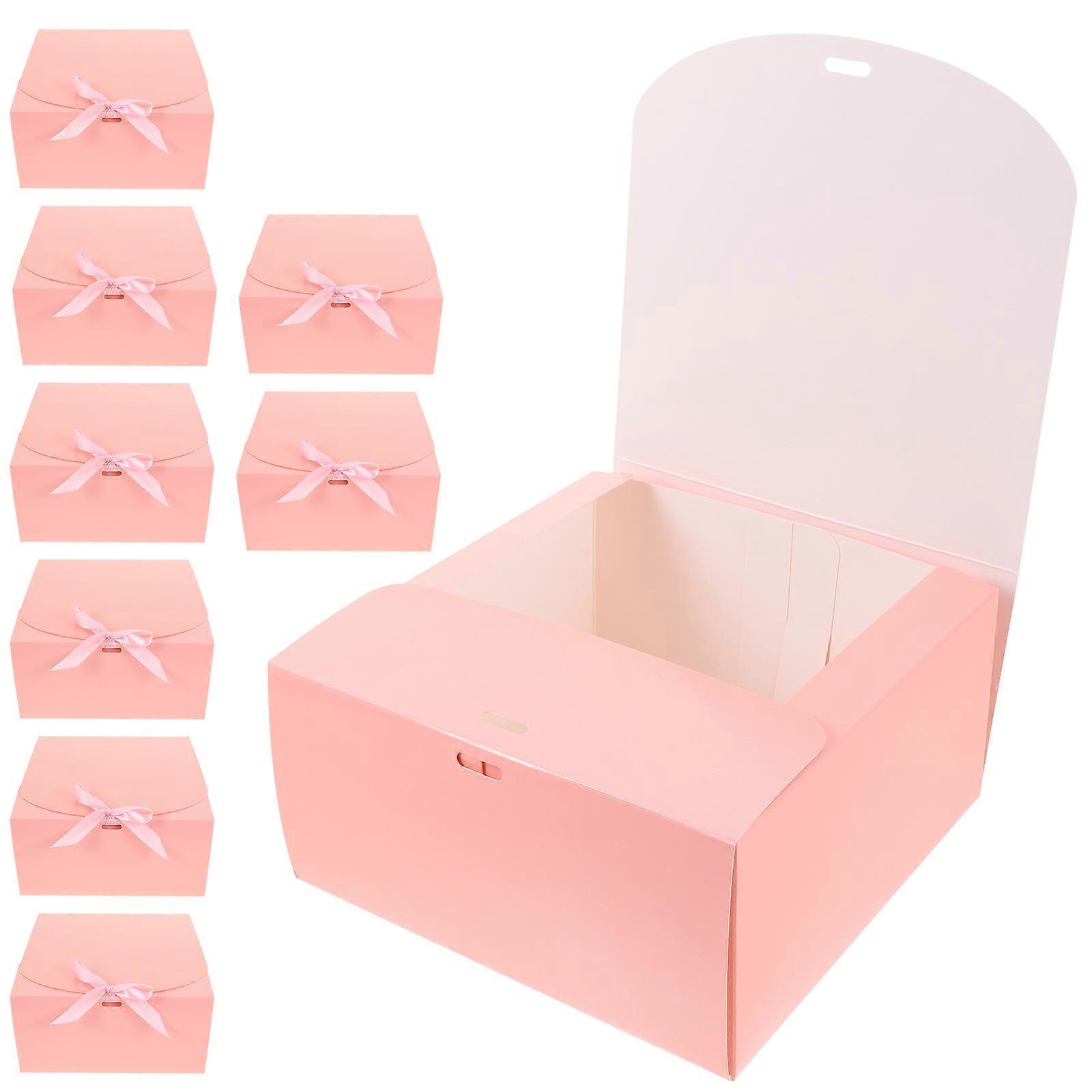10pcs Dessert Boxes Delicate Bowknot Cupcakes Boxes Portable Cake Containers
