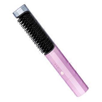 Cordless Hair Straightener Brush USB Rechargeable 2 in 1 Heated Comb for Travel and Smooth Styling