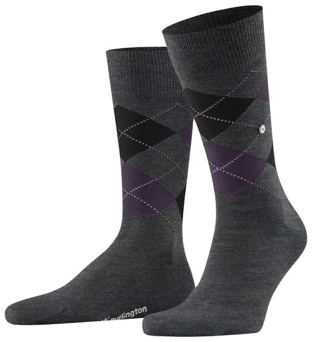 Burlington Edinburgh Socks - Grey/Black