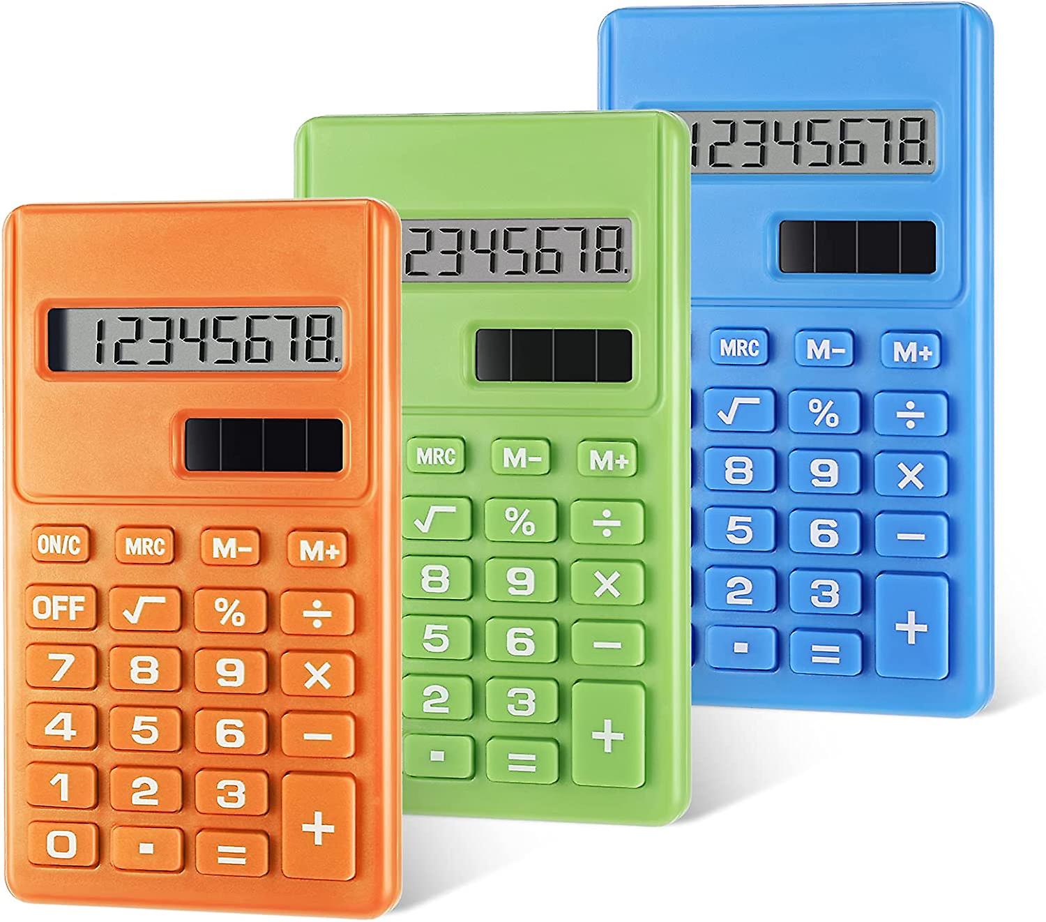 2023 - 3Pcs Mini Digital Desktop Calculator with 8-Digit LCD Display Standard Function Electronic