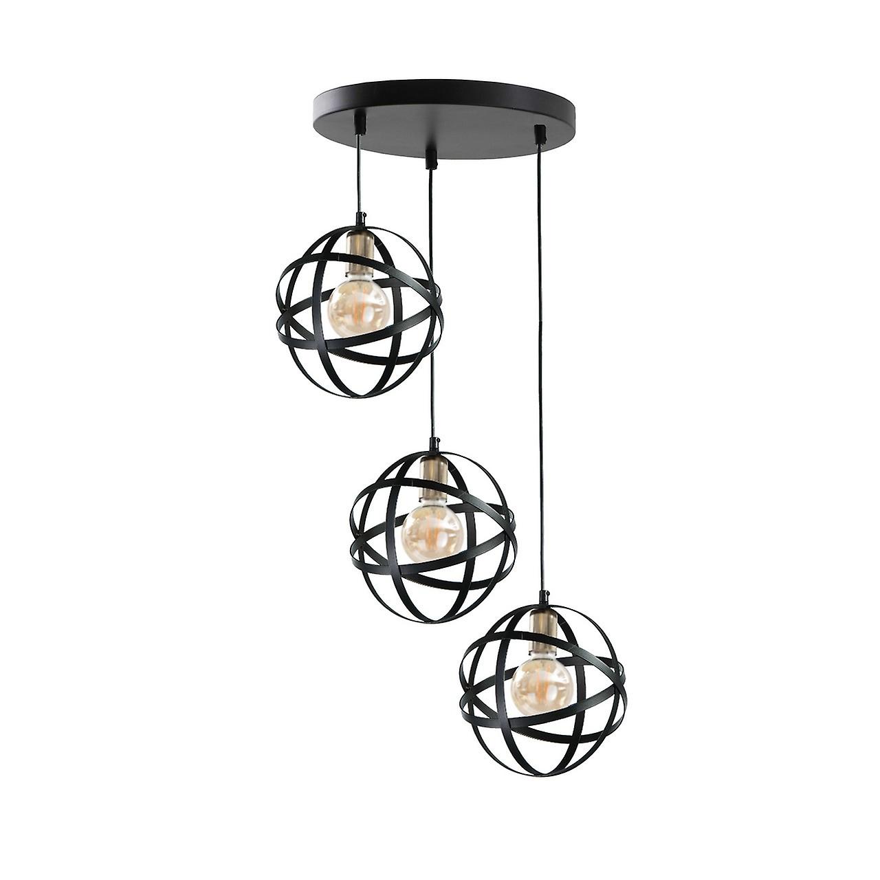 Pola Cluster Pendant Ceiling Light Black, Gold, 35cm, 3x E27