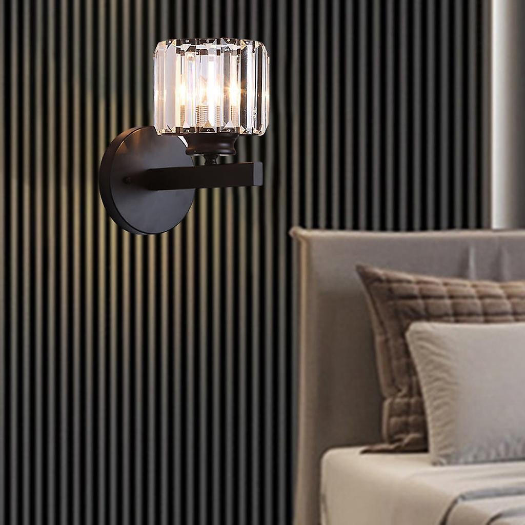 Wall Light Sconce Fixture LED E27 Lighting for Bedside Decor Black Round