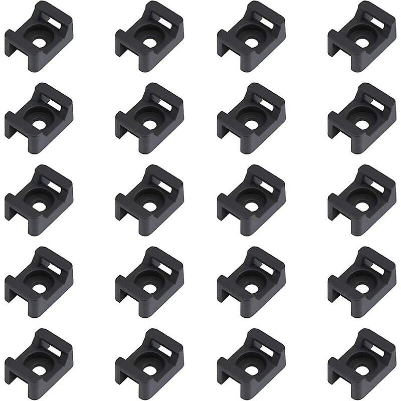 150PCS Black Cable Tie Brackets 23mmx16mm Saddle Type Cable Base Holder