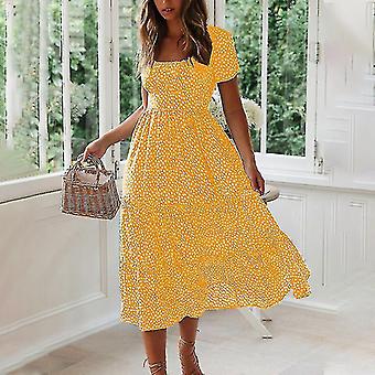 Womens Dresses Yellow Summer Dress Short Women Short Sleeve