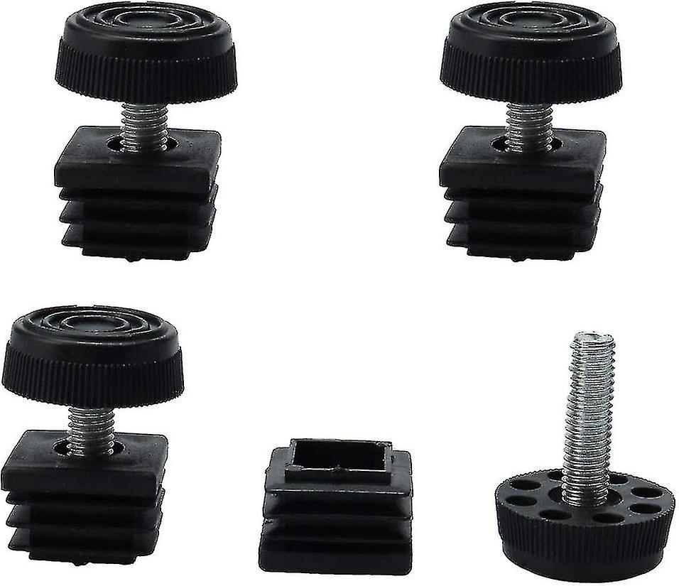Ισοπέδωση πόδια 25 x 25mm τετράγωνο ένθετο έπιπλα ρυθμιζόμενο leveler 4 σύνολα