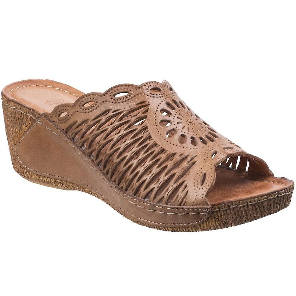 Riva Reggio Leather Womens Wedge Mule