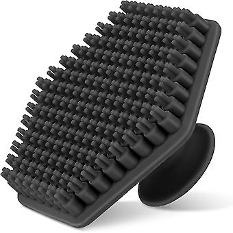 1pc manuale pulizia del viso pori lavare spazzola esfoliante silicone setole morbide spazzole cura della pelle bagno doccia trucco set (nero)