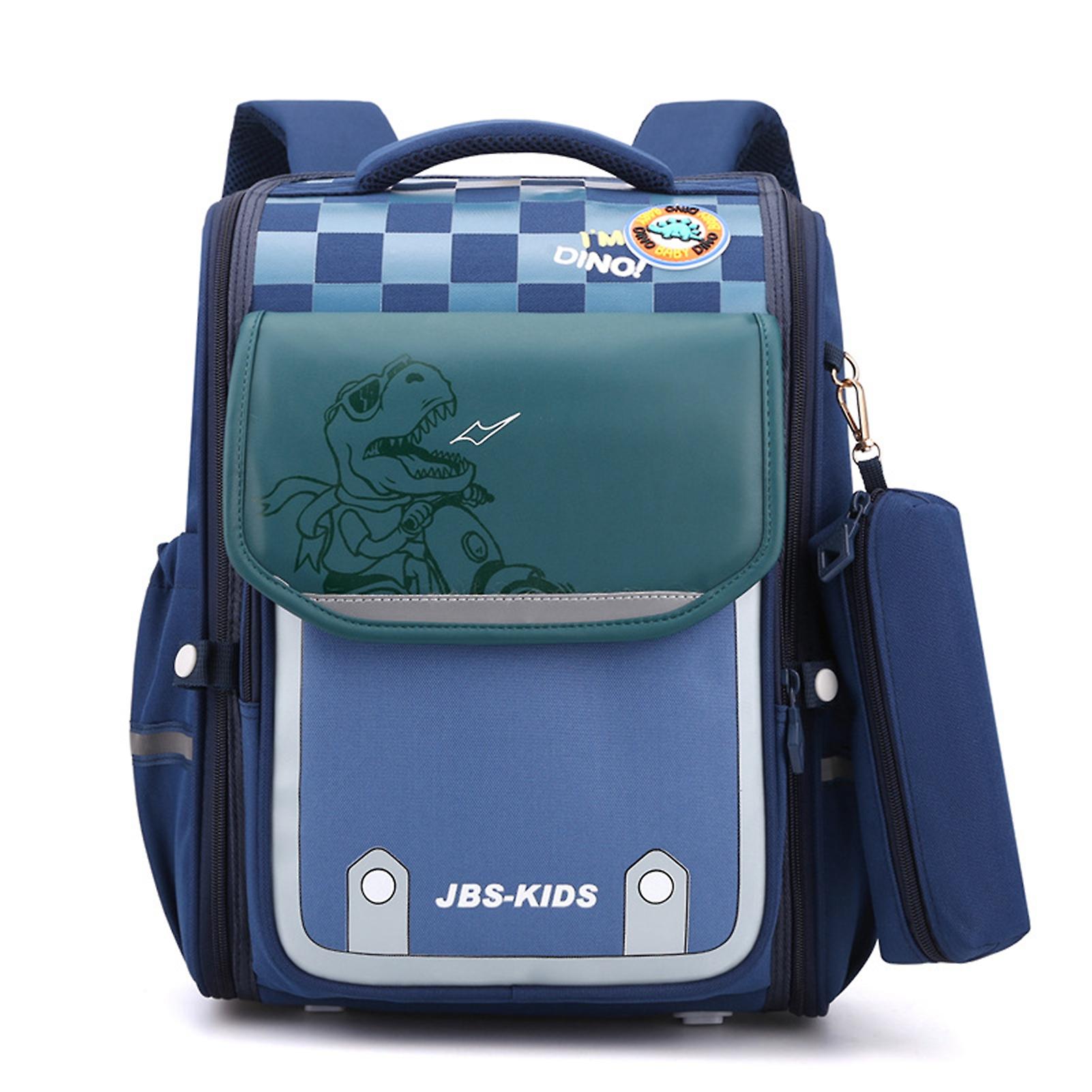 Elementary School Kids Dinosaurs Backpack Large Capacity Shoulder Bag With Reflective Strips