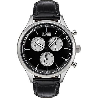 Companion 42mm ESF&COR Black Men's Watch Analog Quartz with Cowhide Bracelet 1513543