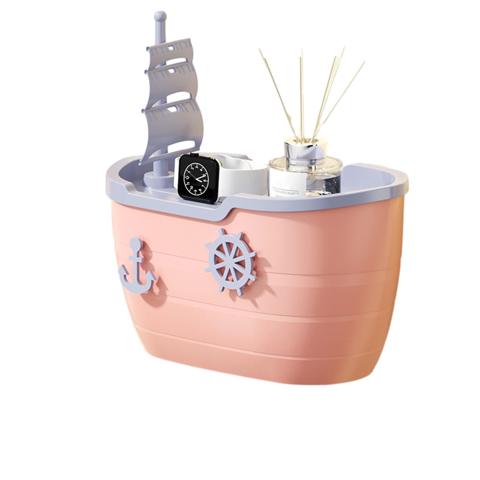 Punch-Free Sailing Boat Toilet Paper Box Large Capacity Roll Paper Finishing Box for Bathroom
