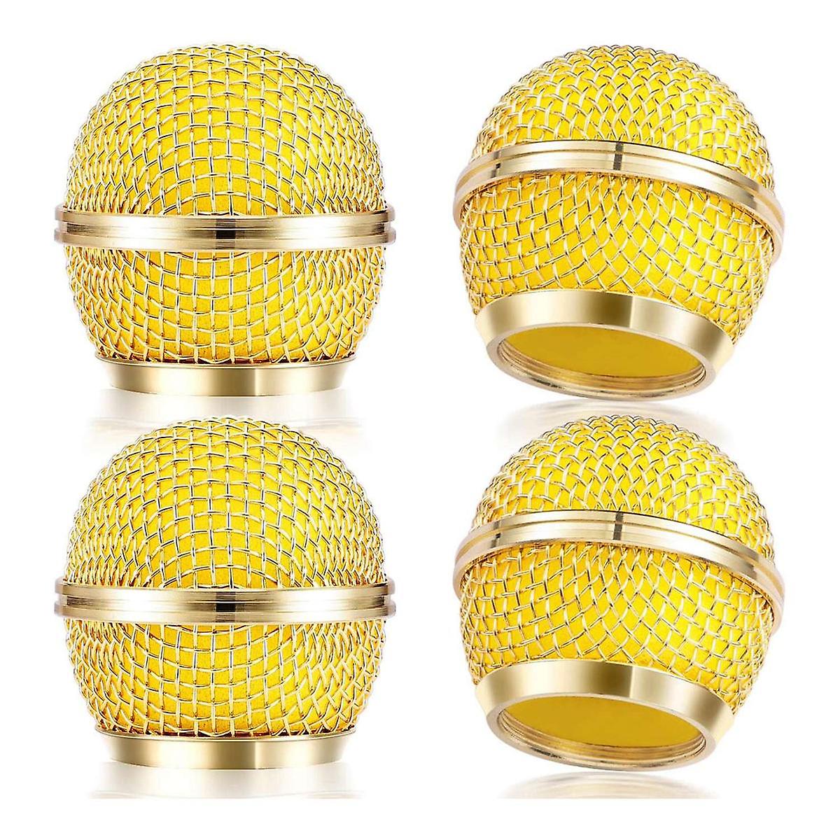 4PCS Mic Grille Replacement, Mesh Microphone Grill Head for SM58 Wireless Microphone & Wired Mics