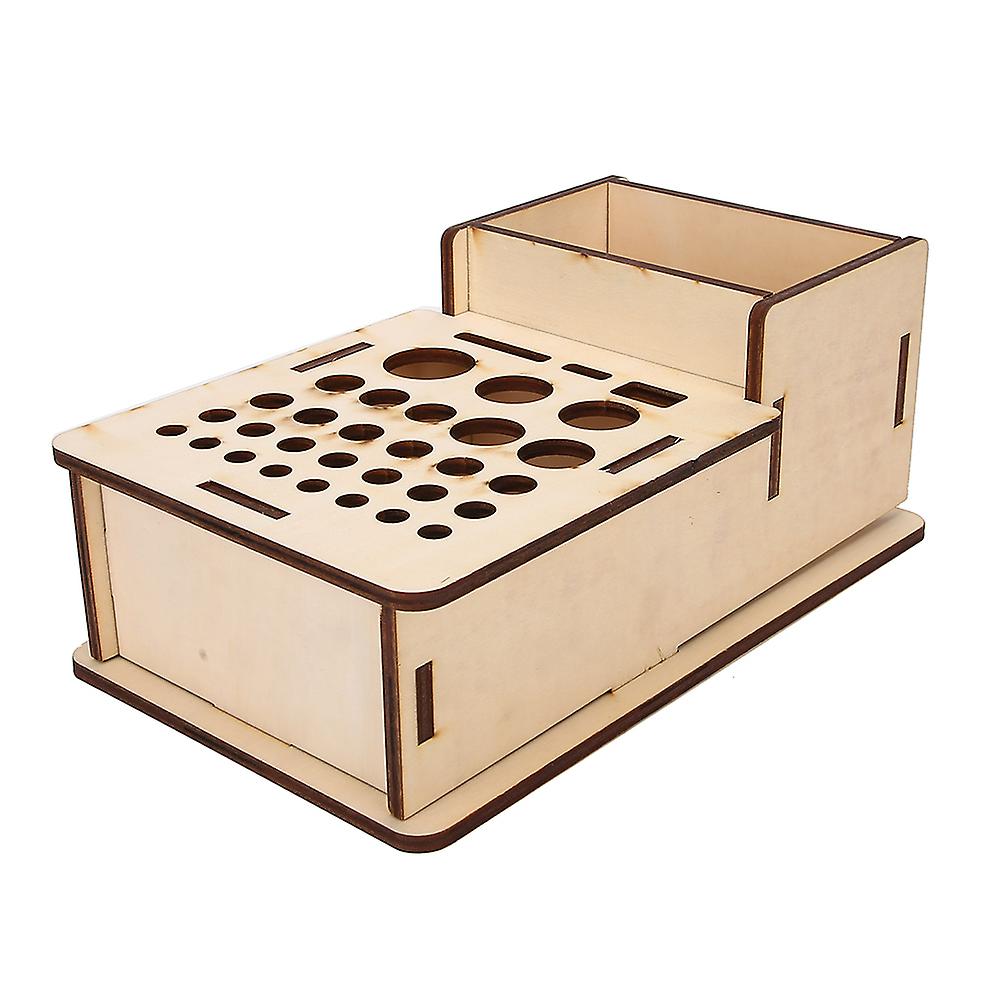 Multi Hole DIY Craft Tool Stand Storage Case Basswood Leather Rack Holder