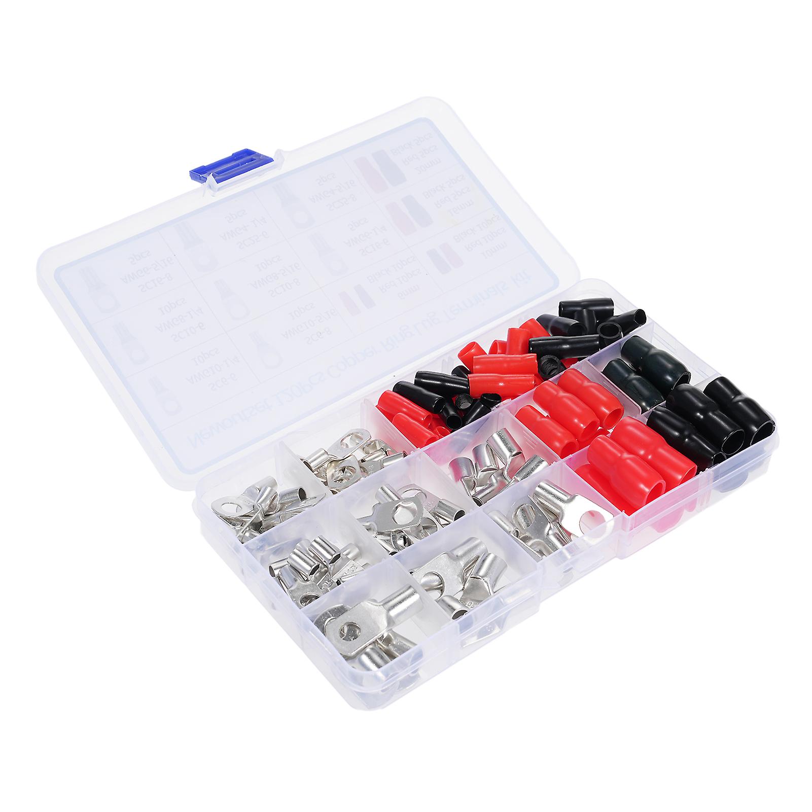 120pcs Copper Ring Lug Terminals Kit, Wire Connectors