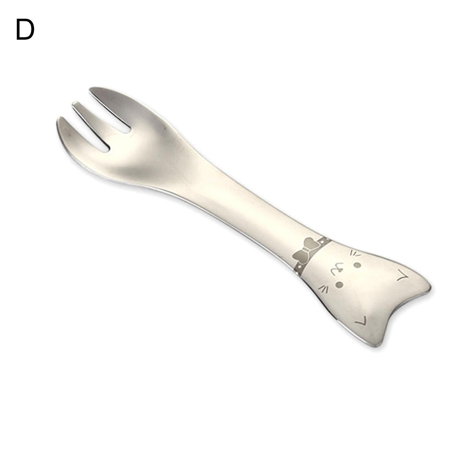Desert Spoon Multi-function Easy to Grip Anti-slip Mini 304 Stainless Steel Cartoon Cat Shape Ice