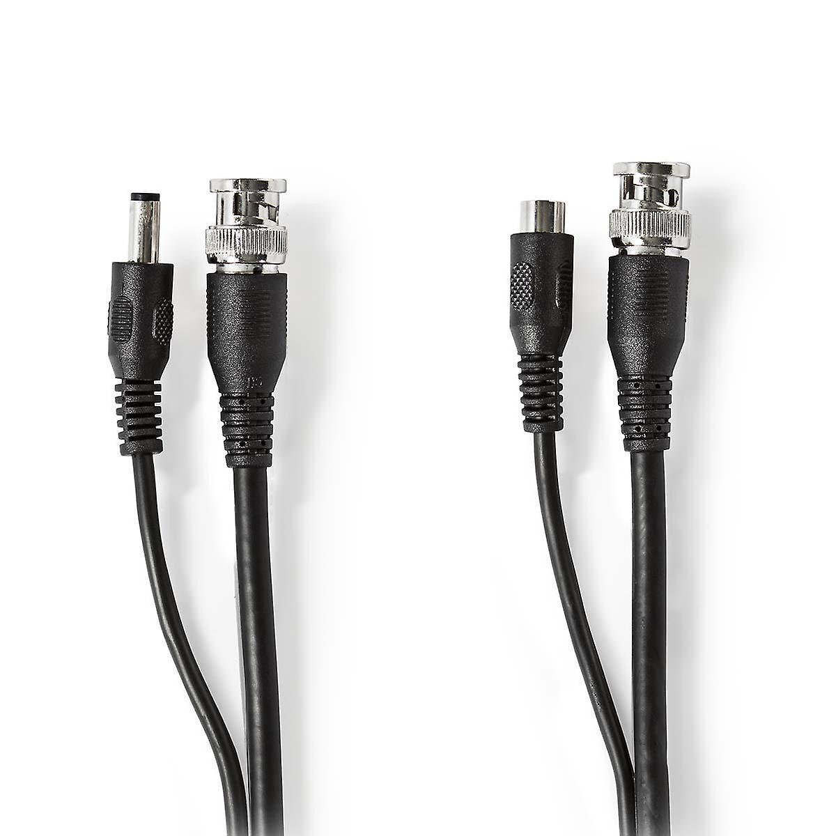 cctv camera cable | BNC/DC | 20.0 m | Round | PVC | Black | Gift Box