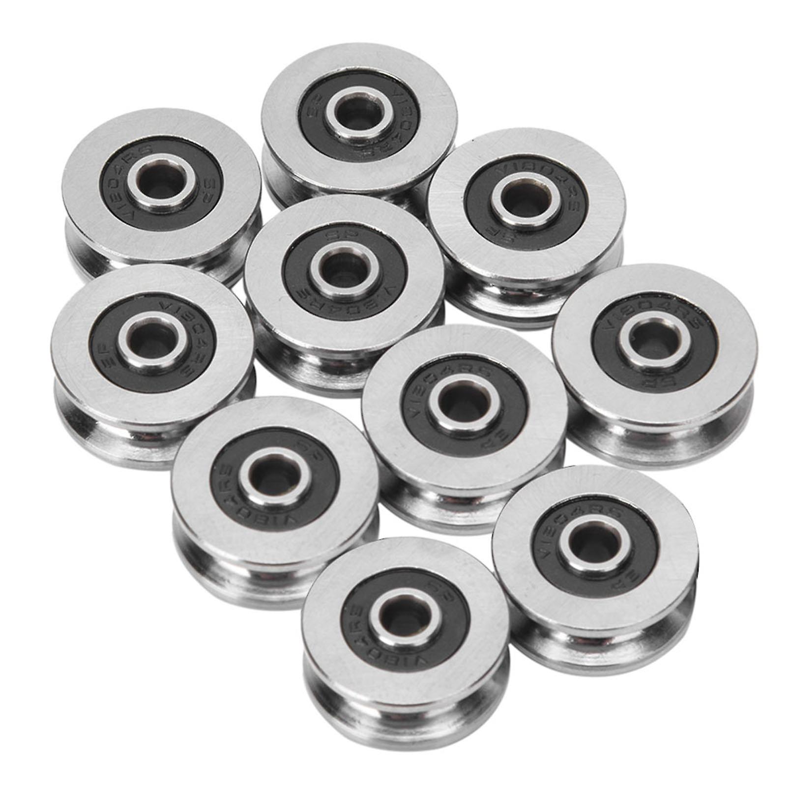 Lot de 10 roulements à rouleaux à rainure en V TV0418 4 x 18 x 8 mm