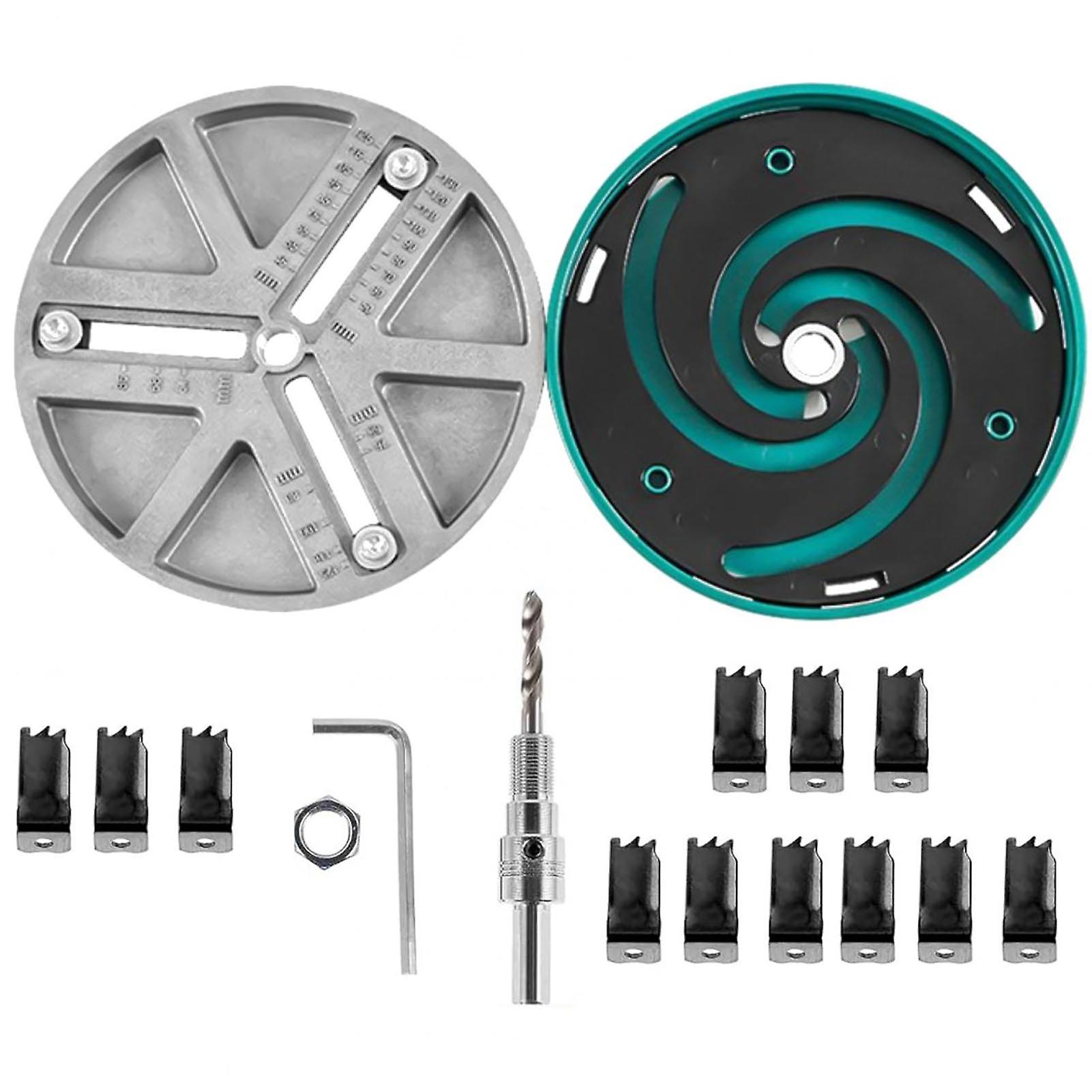 Adjustable Hole Saw Kit with 12 Blades Round Hole Opener Tool for Woodworking 1.8‑5in Punching Diameter