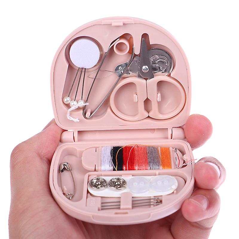 Portable Sewing Set Mini Sewing Box Needle Thimble Buttons Pin Home Sewing Tool