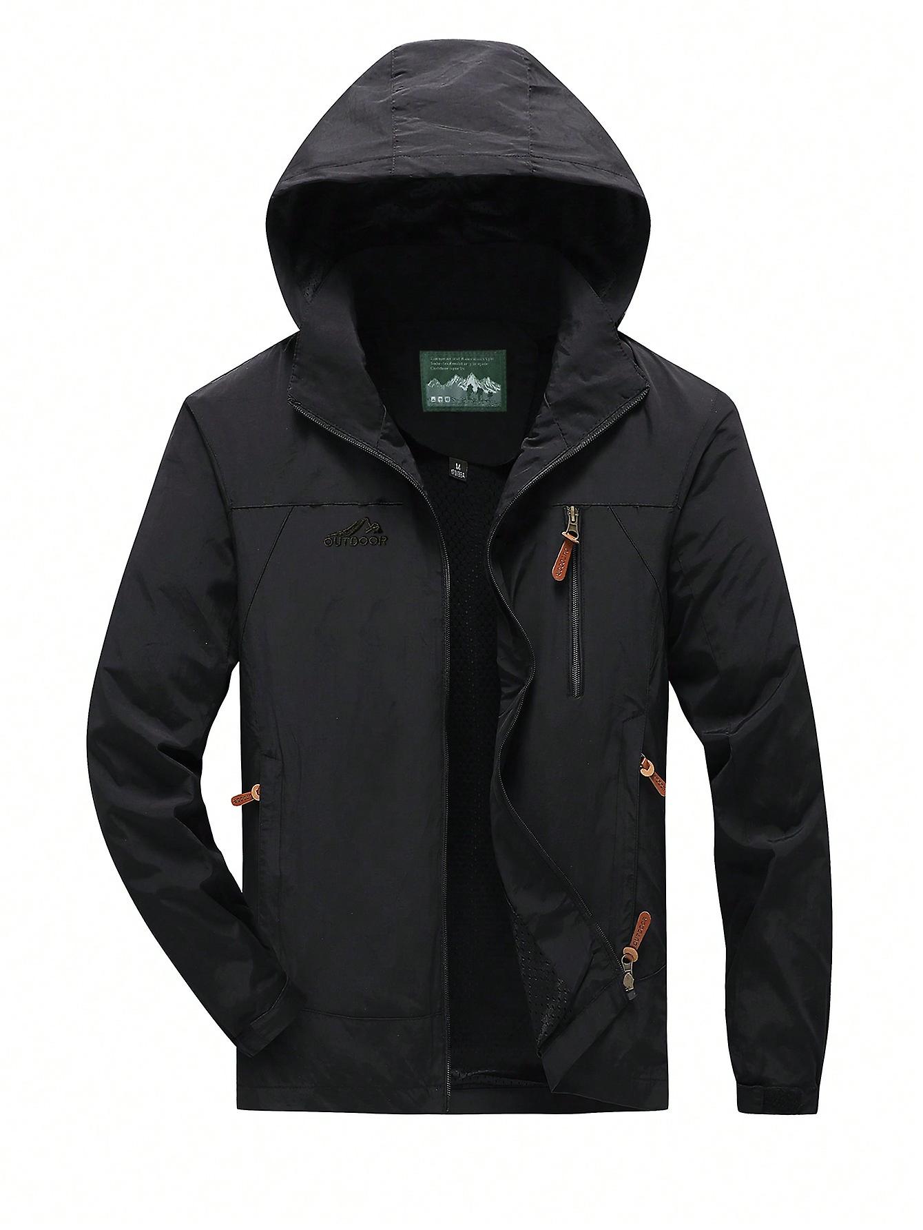Men Zip Up Hooded Jacket