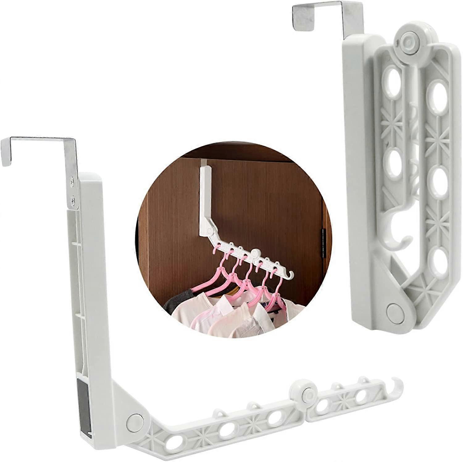 Foldable Clothes Rack Rack - Clothes Rail for Door, 2 Pcs, White 38cm