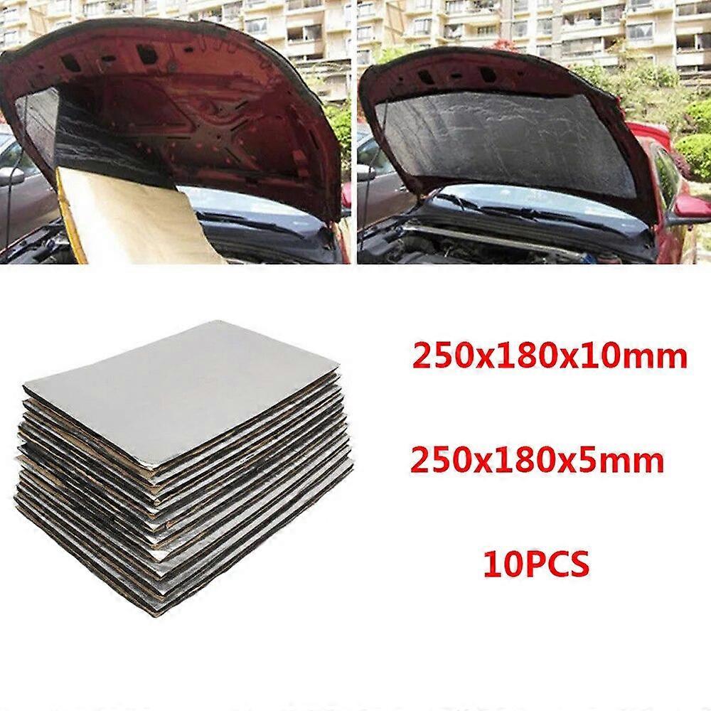 10 قطع 25 سم * 18 سم 5 مم / 10 مم صوت Deadener العزل الحراري حصيرة سيارة فان عازل للصوت عزل غطاء محرك السيارة FN9U4066
