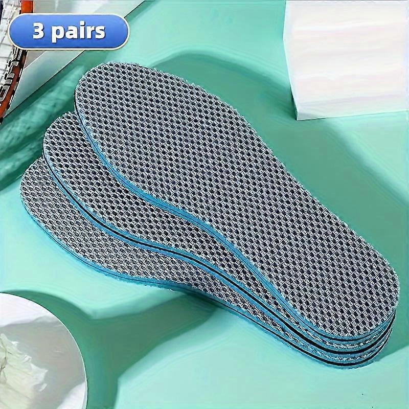 3 Pairs of Premium Memory Foam Insoles - Breathable, Shock-Absorbing, Deodorizing, Soft, and Comfortable Arch Support for Women and Men - Ideal for Ev