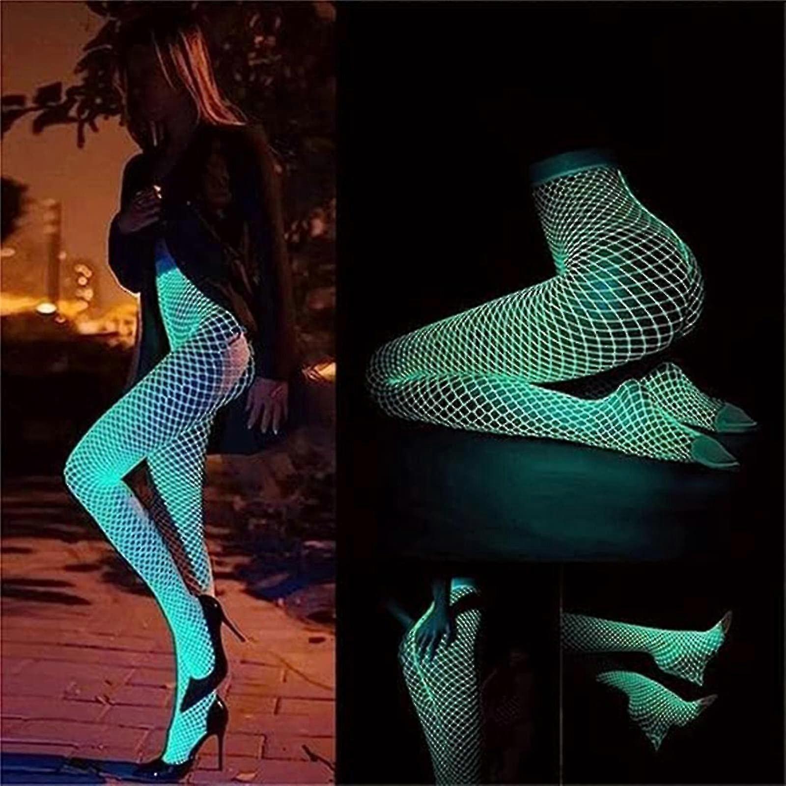 Collants résille lumineux pour femme - Bas résille phosphorescents