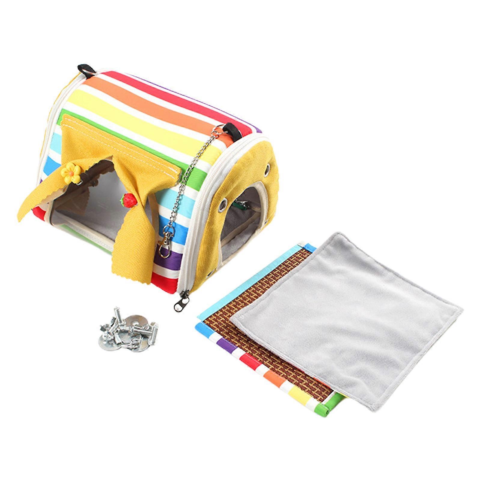 Multi-functional Hanging Bird Tent Nest with Clear Window Comfy Resting Entertaining Dwellings Parrots Parakeet Conures Cockatiel Bird House