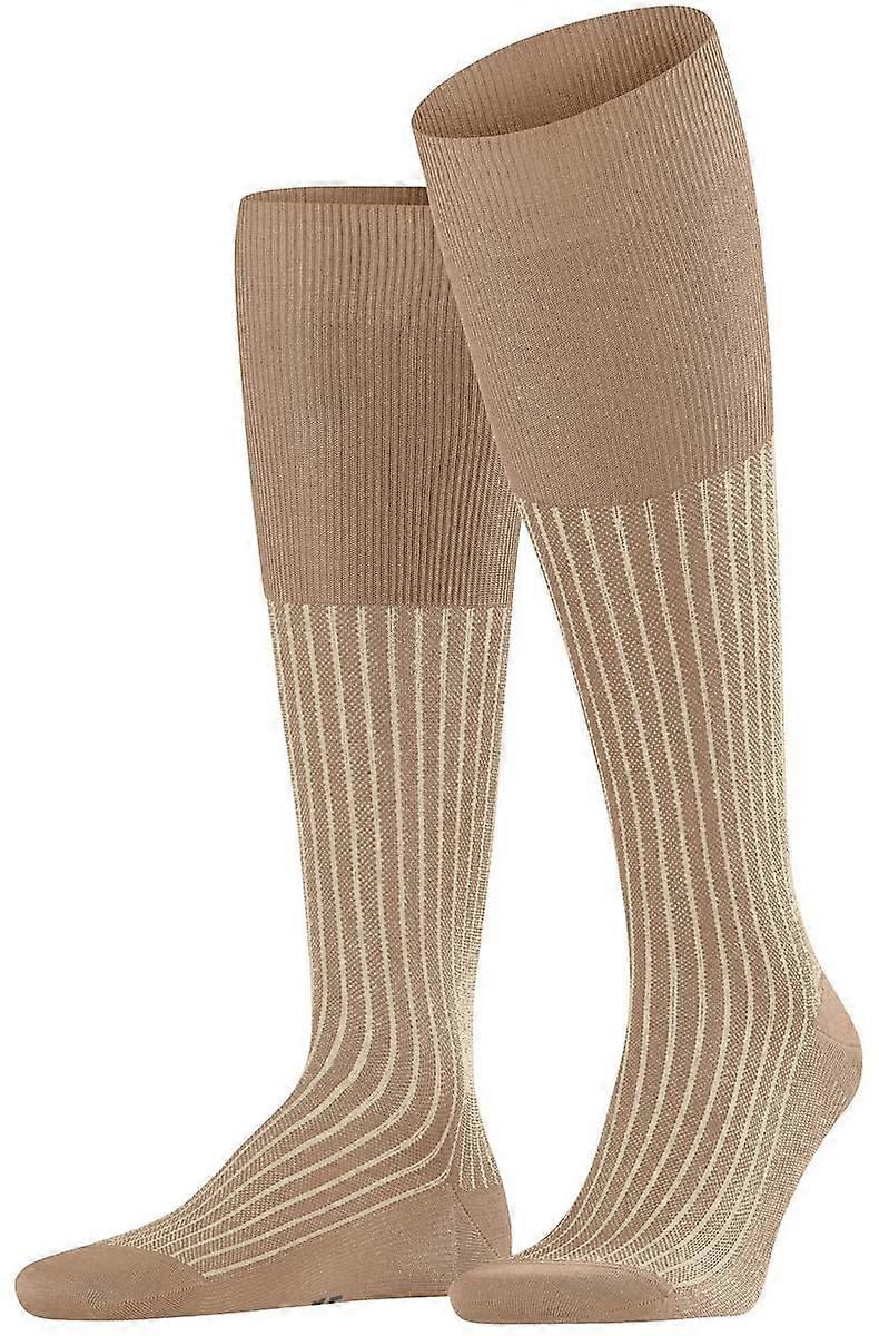 Falke Oxford Stripe Knee High Socks - Camel Brown